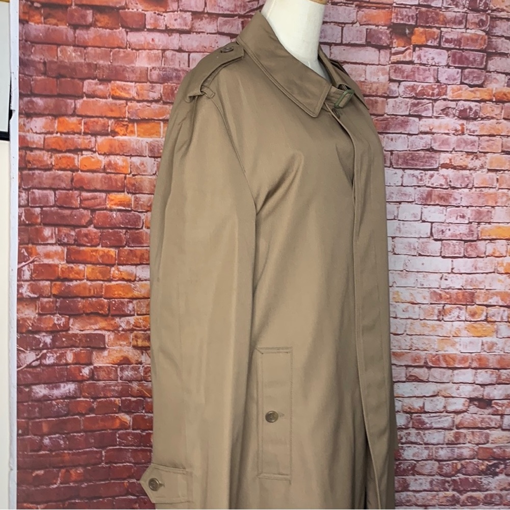 Vintage Oleg Cassini Dark Tan All Weather Thermolite Insulated Trench … - Picture 2 of 16